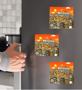 Mardin Tasarımlı 3'lü Ahşap Magnet