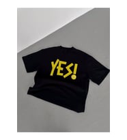 YES BASKILI SİYAH Unisex T-Shirt (ATLANTİK-SOHO ANTRASİT)