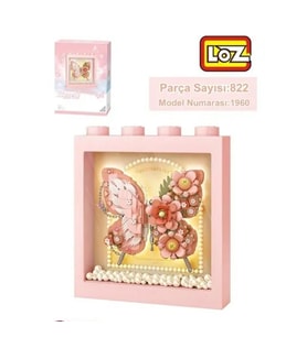 Nessiworld LZ-1960 LOZ PEMBE KELEBEK ÇERÇEVE 822 PARÇA BLOCK OYUNCAK