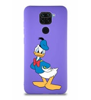 Xiaomi Redmi Note 9 Soft Premier Kapak Donald Duck-D Tasarımlı Silikon Kılıf - Mor (Şeffaf)