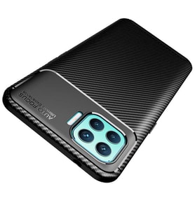 Oppo Reno 4 Lite Kılıf Esnek Soft Karbon Tasarım Legion Serisi (Siyah)