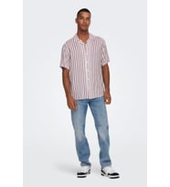 ONLY & SONS ONSWAYNE LIFE SS VISCOSE SHIRT NOOS 22013267 (Bordo)