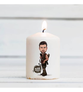 Kişiye Özel Karikatürlü Okçu Erkek Mum