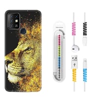 INFINIX Hot 8 9 10 11S Hot 10 Play 10T Kılıf Kablo Koruma Spiral Silikon Leon 1323