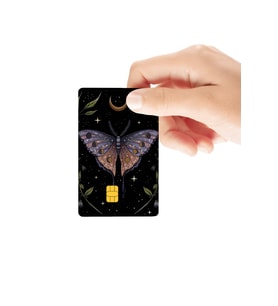 Kelebek Ay Motifli Astroloji Temalı Parlak Kredi/Banka Kart Kaplama Sticker