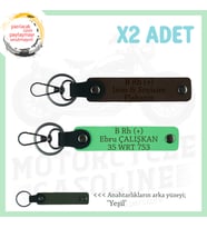 Hız Severlere İsim Plaka ve B Rh (+) Kan Grubu Yazılı x2 Motorcu Anahtarlık, K Kahve-F Yeşil-Ysl