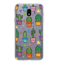 PrintiFy Samsung Galaxy J4 ile Uyumlu 1mm Slim Fit Water Color 4 Baskılı Şeffaf  Kılıf