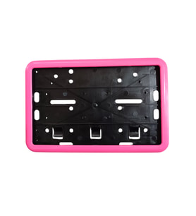 Çerçeveli Motor Plakalık Plaka Altlığı Pembe 17x26 cm