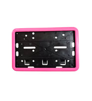 Çerçeveli Motor Plakalık Plaka Altlığı Pembe 17x26 cm