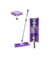 Mor  mop paspas Teleskopik Mandallı Mikrofiber Sihirli Mop Yüzey Temizleyici (duvar,fayans,yer,cam)