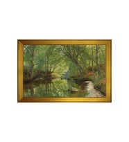 Manzara Temalı Kanvas Tablo 80 x 110 cm Gold Çerçeve
