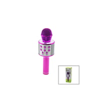 WİRELESS MİKROFON KARAOKE - HOPARLÖR USB ŞARJLI USB - TF - AUX RENKLİ KROM KAPLAMA PİL:800mAh - DC 5V BLS-25 GO-53-vice
