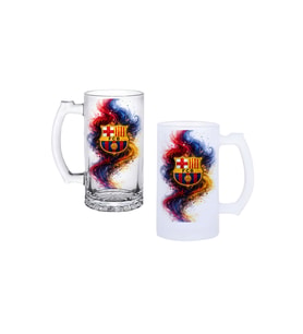 Ghostbastır Design FC Barcelona Kulplu Bira Bardağı Buzlu veya Şeffaf Seçenekli 067