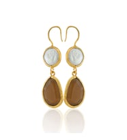 Kadir Jewellery 22 Ayar Altın Kaplama Kadın İnci Küpe -El İşçiliği Ve Hipoalerjenik Küpe