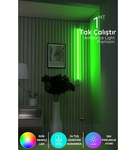 Şerit LED Led Aplik Işık Uzaktan Kumandalı Renk Animasyon Yapışkanlı Köşe Dvraplkkye