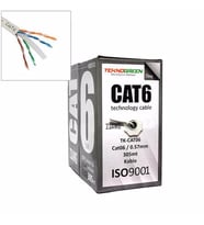 TeknoGreen 4X2X23 Awg Cat6 Utp Veri İletişim Kablosu-305 Metre