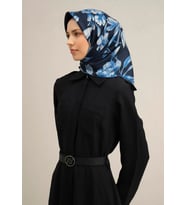 Armine Sura İpek Eşarp 9324 - 51 Lacivert Karışık Desen