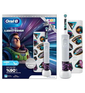 Oral-B D100 Vitality Lightyear Özel Seri Çocuklar İçin Ekstra Yumuşak Şarj Edilebilir Diş Fırçası + Seyahat Kabı