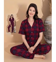 Boyraz Kadın Milan Boydan Düğmeli Kısa Kol İnce Pijama Takımı 11065 - 1 Adet (Kırmızı)