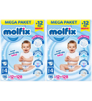 Molfix Bebek Bezi Beden:4 (7-14KG) Maxi 256 Adet Mega Ekonomik Fırsat Pk