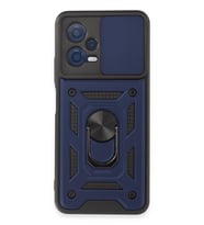 Newface Xiaomi Redmi Note 12 5G Kılıf Pars Lens Yüzüklü Silikon - Lacivert