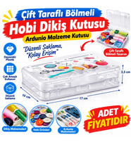 Mey İthalat® Çift Taraflı Bölmeli Hobi Dikiş Kutusu Ardunio Malzeme Kutusu(adet fiyatıdır)