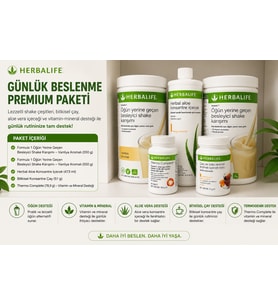Herbalife Günlük Beslenme Premium Plus Paketi (2 Vanilya Shake + Aloe + Çay + Thermo Complete)