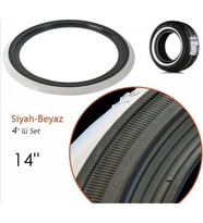 Atlas Lyon Lastik Yanağı Beyaz - Siyah Yanak 14Jant