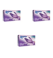 Dolphin Tek Kullanımlık Lila Nitril Eldiven - Muayne Eldiveni Medium Orta Boy - 100'lü 3 Paket