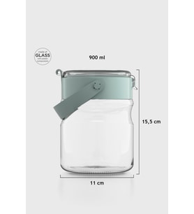 Renga Mono 900 ml Pembe Kapaklı Cam Kavanoz 131064 (Yeşil)
