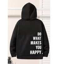 Do What Baskılı Erkek - Kız Çocuk Rahat Kalıp Sweatshirt (Siyah)