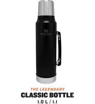 Stanley Classic Legendary Vakumlu Çelik Termos, Mat Siyah, 1 Litre (Standart)