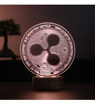 Ripple Figürlü Dekoratif Hediye Led Masa Lambası 7 Işık Rengi Ahşap Taban (Sarı)