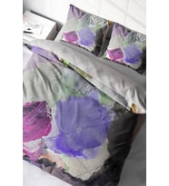 Lastikli Çarşaflı %100 Pamuk Saten Çift Kişilik Nevresim Takımı Brush Strokes