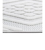 Makine Kaymaz Yıkanabilir Beyaz Geometrik Triko Salon Halısı Mutfak Halısı Koridor Halısı Yolluk 11407K