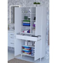 Eliusta Nexa Modüler Dolap  75 Cm Banyo/Mutfak Dolabı Extra Kullanım Alanlı 75x173x32,5 cm Beyaz Dolap