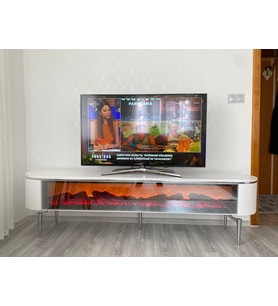 DESİNG TV SEHPA BEYAZ+GÜMÜŞ  140 CM