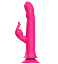 Fastieshop StrapJoy İleri Geri Hareketli Döner Başlı Strapon Uyumlu Vantuzlu Vibratör (Pembe)