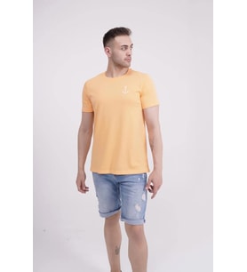 The Socks Company 23SCTS223U Çapa Nakışlı Bisiklet Yaka Turuncu Tshirt