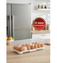 Şeffaf Yumurtalıklı Dolap Düzenleyicisi (21 Yumurtalıklı)