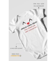 Harçlık Kabul Edilir! Baskılı Bebek Zıbını – Çıtçıtlı Body  %100 Pamuk Kısa Kol (Beyaz)