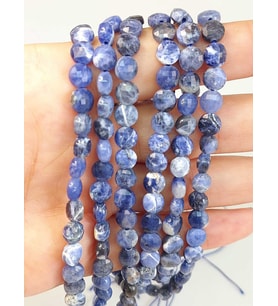 Sodalit Taşı YASSI Faset Kesim Dizi 6x4mm