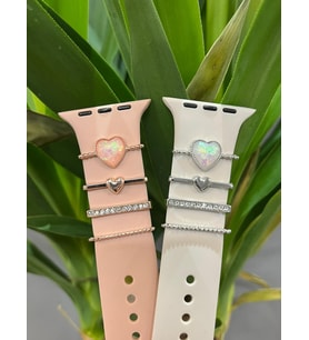 Apple Watch Uyumlu Kordon Aksesuarı Charm Set Kalp