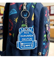 NFC Akıllı Acil Durum Anahtarlığı Okul Çantası Süsü Erkek Çocuk Güvenlik Etiketi Mavi