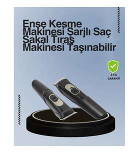 Mey İthalat® Kablosuz, Paslanmaz Çelik Bıçaklı Profesyonel Saç ve Sakal Tıraş Makinesi – Sessiz, Güç