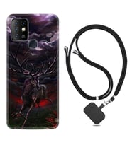 INFINIX Hot 8 9 10 11S Hot 10 Play 10T Kılıf Boyun Askılı Silikon Dark Deer 1786