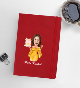 Kişiye Özel Kadın Model 13x21 Kırmızı Defter-48