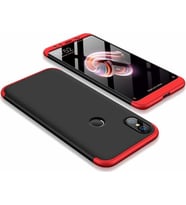 Xiaomi Mi 6X / A2 360 Derece Kaliteli Tam Koruma Ays Kılıf (Siyah-Kırmızı)