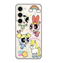 Samsung Galaxy S23 Uyumlu Powerpuff Girls Desenli Şeffaf Telefon Kılıfı