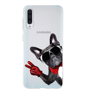 PrintiFy Samsung Galaxy A50S ile Uyumlu 1mm Slim Fit Köpek 2 050e Baskılı Şeffaf  Kılıf
